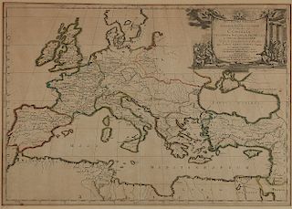 Sanson Hand Colored Map of Europe  Geographia Synodica