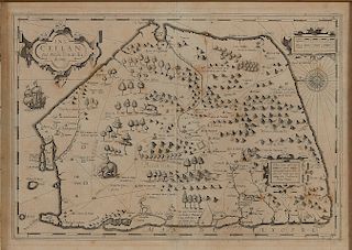Plancius and Hondius Map of Sri Lanka