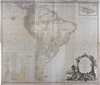 Large D'Anville Wall Map of South America 1794