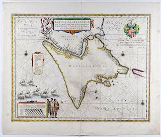 Blaeu Map of Tierra del Fuego or Magellanica 1650