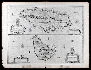 Speed Map of Jamaica and Barbados 1676