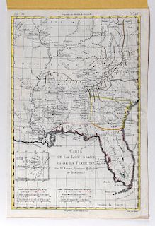 Bonne Map of Louisiana and Florida 1780