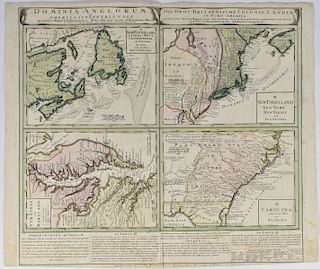 Grp: 2 Early Maps of New England de Vaugondy Homann Heirs