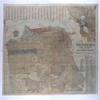 1914 Map of San Francisco California Southern Pacific Railroad