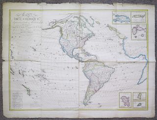 Map of North and South America 1833 Herisson Bonne