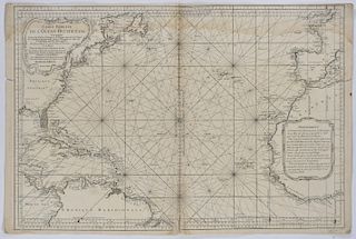 Bellin Map of the Atlantic Ocean 1766