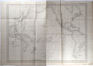 Map of the Pacific Ocean La Perouse's Atlas ca. 1788