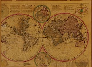 Cornelius Danckerts Map of the World 1710