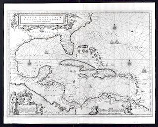 Blaeu Map of Florida and the Gulf of Mexico