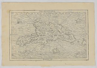 Rasmusio Map of Hispaniola "Isola Spagnuola" ca. 1556