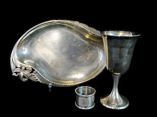 3 PCS. STERLING SILVER INC. GORHAM CUP & WALLACE BOWL 