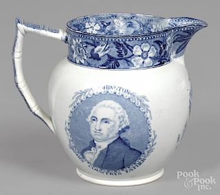 Historical blue Staffordshire pitcher