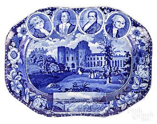 Rare Historical blue Staffordshire platter