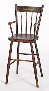 New England painted Windsor highchair