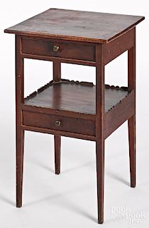 Delicate New England stained maple washstand