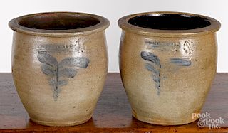 Two Pennsylvania 1 1/2 gallon stoneware crocks
