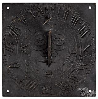 Engraved bronze sundial, dated 1689