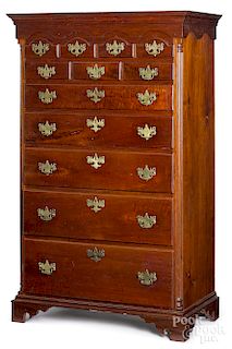Chester County Queen Anne walnut tall chest
