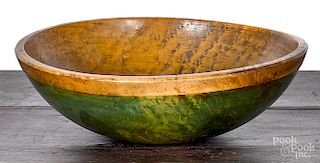 Large turned maple bowl