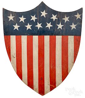 Painted pine American shield