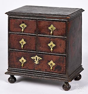 William & Mary style painted spice cabinet