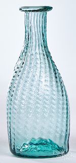 Aquamarine pattern molded vinegar bottle