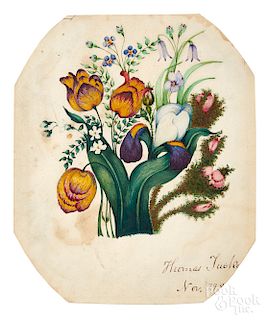 Thomas Tucker watercolor floral drawing