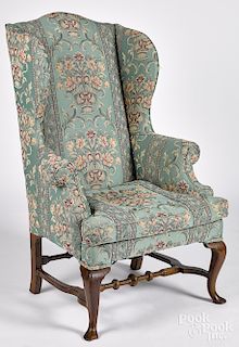 George II mahogany wing chair