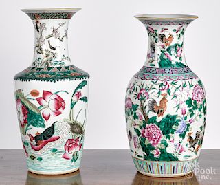 Two Chinese famille rose porcelain vases