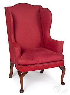 George II mahogany wing chair