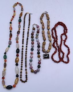 LOT BEADED NECKLACES INC. TIGER EYE