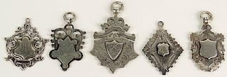 Collection of Five (5) 19/20th Century English, Birmingham Sterling Silver Pendant Charms