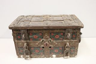 17th / 18th Century Painted Iron Strong Box