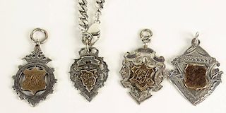 Collection of Four (4) 19/20th Century English, Birmingham Sterling Silver Pendant Charms