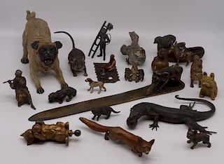Grouping of (20) Assorted Bronze Animal Figures.