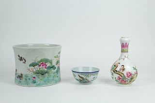 A Grouping of Chinese Famille Rose Porcelain.