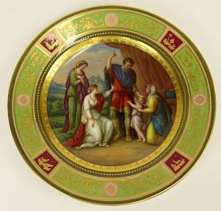 Royal Vienna Hand Painted Porcelain Plate "Servius Tullius" Signed with Beehive Mark and Titled