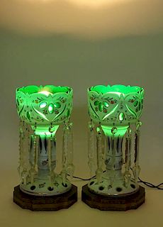 Pair of 20th Century Bohemian Glass Lusters