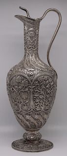 SILVER. Indian Kutch Silver Claret Jug with Snake.