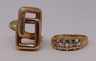 JEWELRY. 18kt and 14kt Gold Ring Grouping.