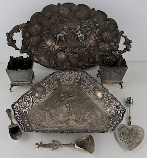 SILVER. Assorted Dutch Hollow Ware Grouping.