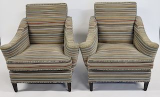 Vintage Pair Of Upholstered Club Chairs.