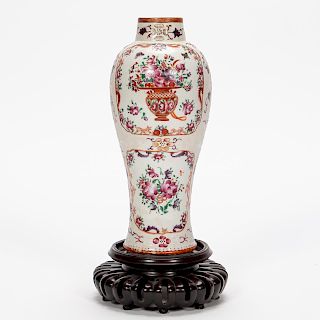 Chinese Export Chicken Skin Porcelain Meiping Vase