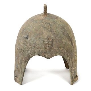 Chinese Eastern Chou Dynasty Bronze Helmet