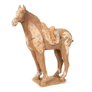 Chinese Tang Dynasty Painted Pottery Horse