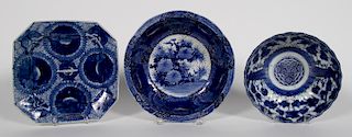 Three, Blue & White East Asian Porcelain Servers