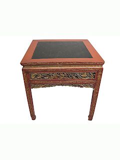 19th C. Chinese Lacquered & Gilt Center Table