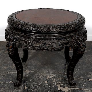 19th C. Japanese Dragon Carved Center Table