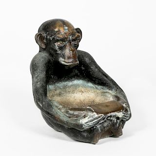 Bronze Monkey Offering Bowl, Likely Japanese