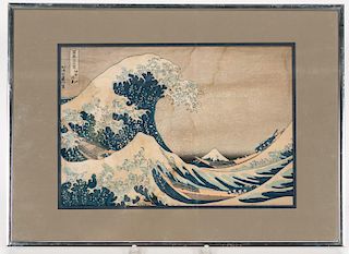 Katsushika Hokusai "The Great Wave" Woodblock